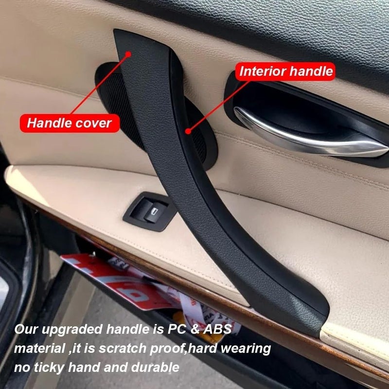 DEMULAX Car Interior Door Handle Trim Cover for BMW E90 E91 - Image 4