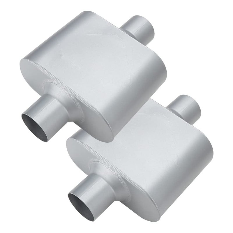كواتر ك muffler غرفة واحدة 25 مدخل مركزي 25 مخرج مركزي 13 طول إجمالي فولاذ ألمنيوم صوت عدواني سباق muffler 2 قطع