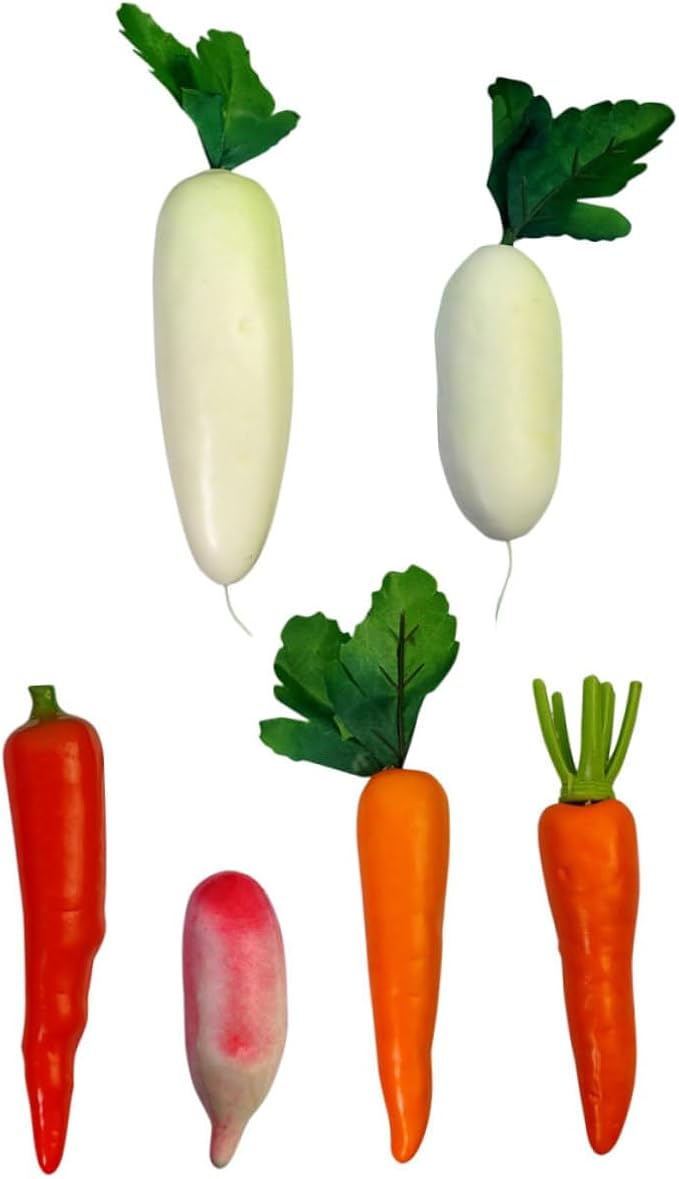 6Pcs Realistic Fake Carrots Diced Grated Artificial Vegetable Props For Photography Decor - Image 1