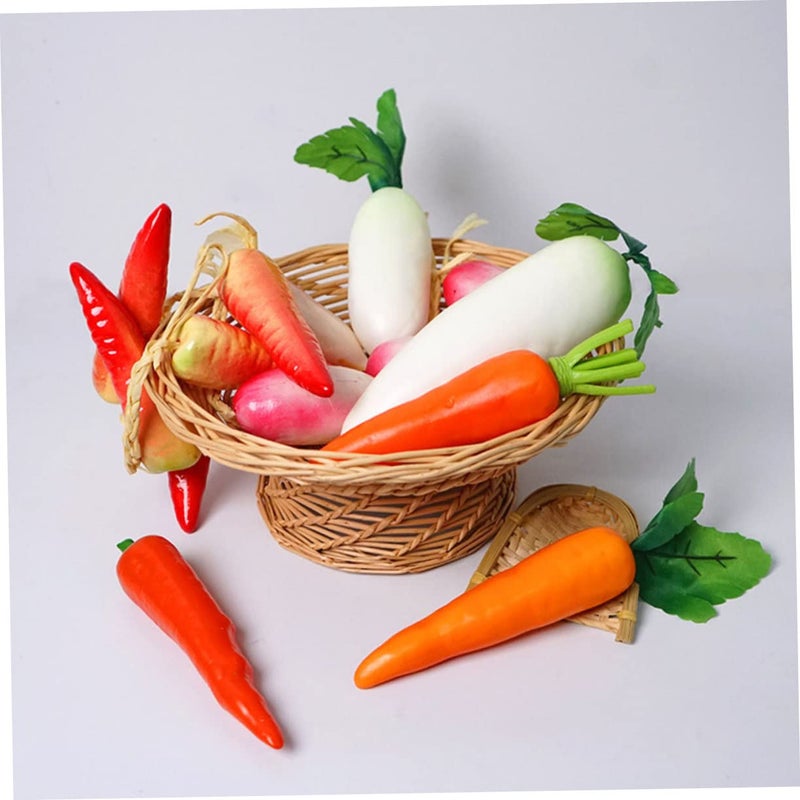 6Pcs Realistic Fake Carrots Diced Grated Artificial Vegetable Props For Photography Decor - Image 4