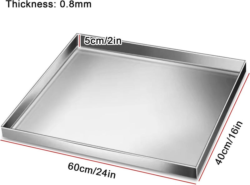 Drain Pan, 201 Stainless Steel Washing Machine Pan, Water Collection Plant Tray, Also Suitable for Vehicle and Grilling Grill(40 * 60cm/16 * 24in) - Image 2