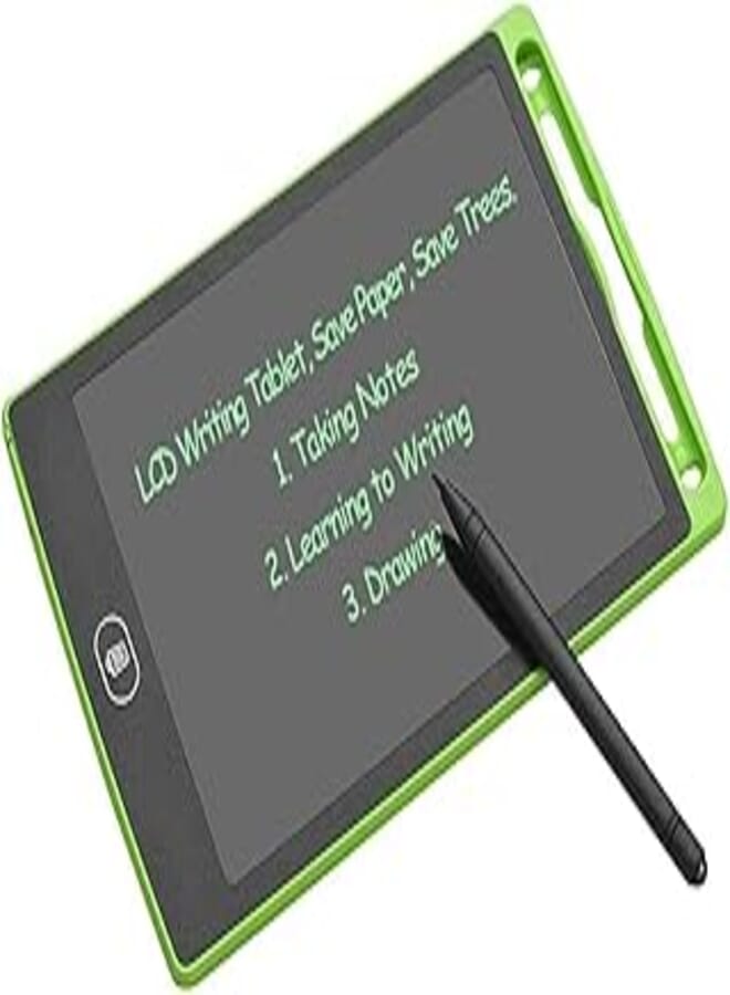 جهاز لوحي محمول للكتابة والتلوين بشاشة LCD مقاس 8.5 بوصة لتسجيل المسودات والسجلات المكتبية للأطفال والكبار (أسود، أخضر) 