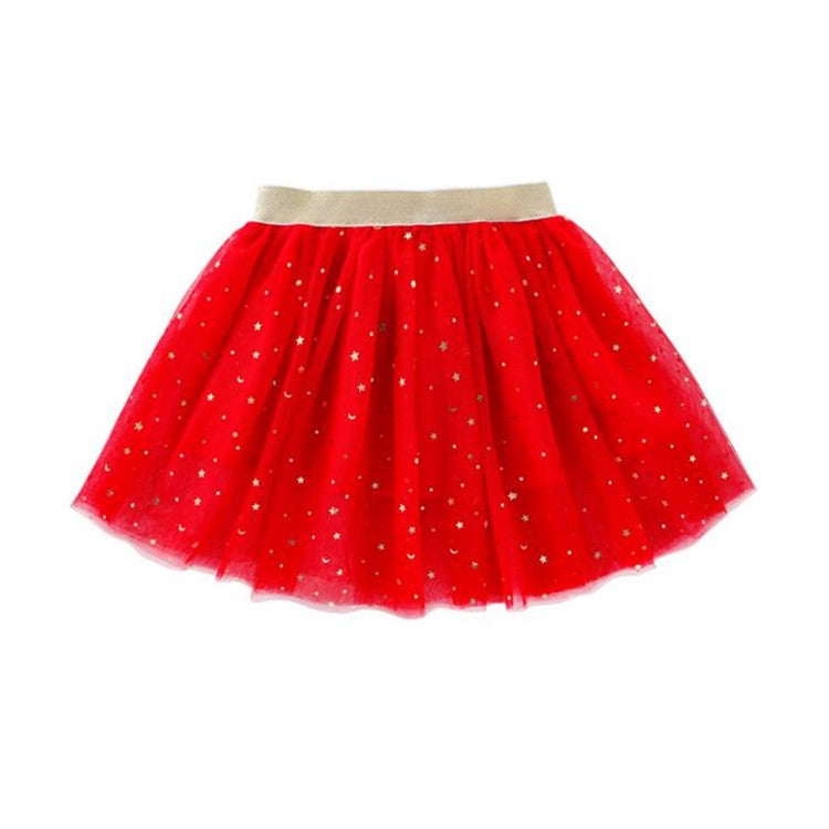 Fashionable Kidsren'S Skirt Girl Princess Star Glitter Dance Tutu Skirt Sequin Party Five-Star Skirt 202 - Image 1