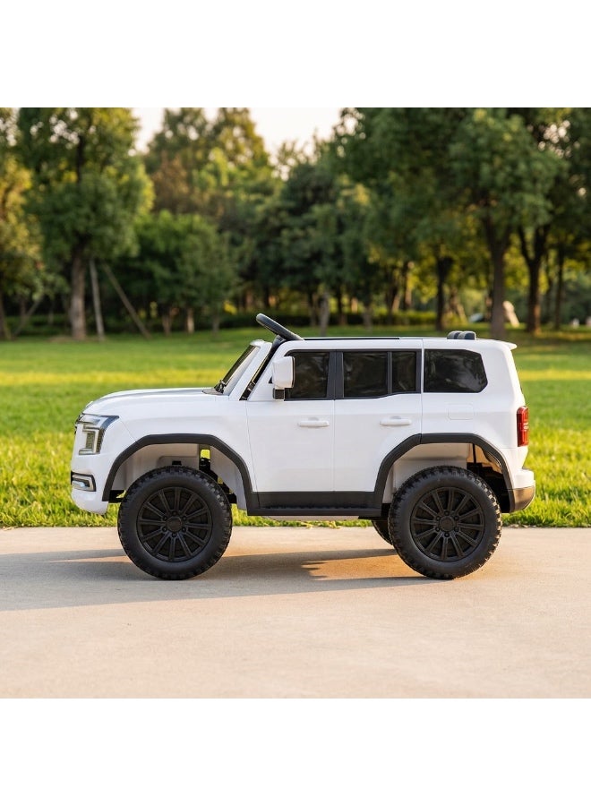 StarKids Electric SUV for kids with a 12V7AH battery and dual motors, featuring a rocking function and integrated Bluetooth entertainment system. - Image 2