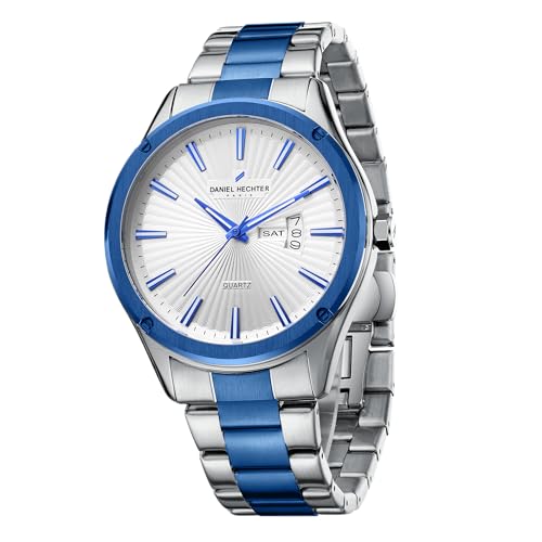 Daniel Hechter Paris Bastille Collection Analog Watch for Men with Round Dial, Stainless Steel Strap and Date Function-DHM1014 - Image 1