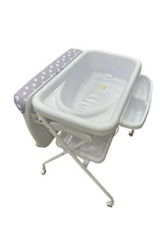 MUMS PLANET 2 in 1 Portable Changing Table for Baby and Baby Bathtub from MUMS PLANET, Foldable Baby Changing Table with Storage, Diaper Changing Station for Nursery, Small Infant Changing Table with Wheels & 3-Level Adjustable Height  - Image 2