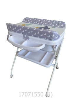 MUMS PLANET 2 in 1 Portable Changing Table for Baby and Baby Bathtub from MUMS PLANET, Foldable Baby Changing Table with Storage, Diaper Changing Station for Nursery, Small Infant Changing Table with Wheels & 3-Level Adjustable Height  - Image 4