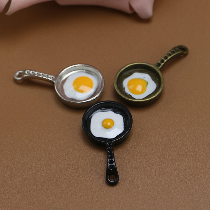 💍 عشر قطع حصص بيض مقلي من سبيكة للمجوهرات لصنع القلائد والأساور باللون الأسود - Image 2