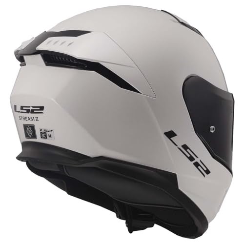 LS2 Helmets Stream II Full Face Motorcycle Helmet W/SunShield (Gloss White - Large) - Image 5