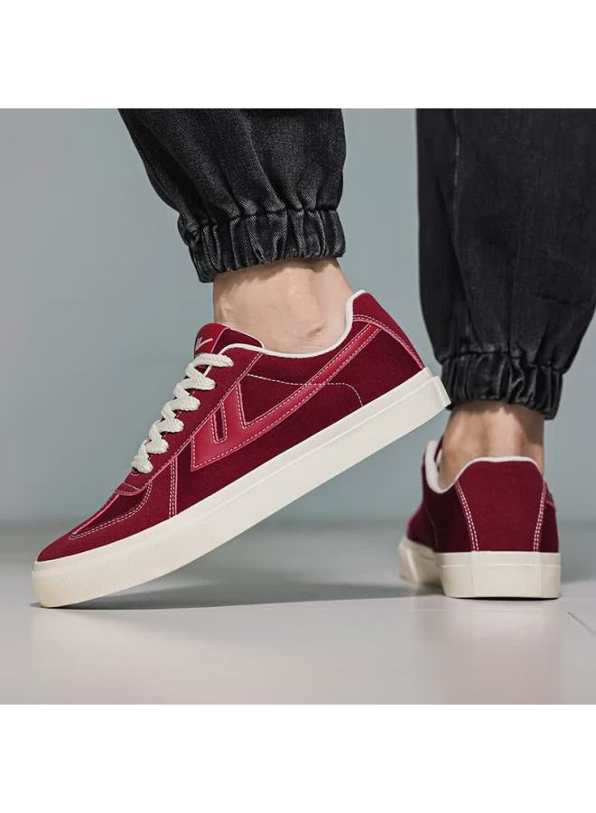 Pull Back Warrior Men's Canvas Sneakers Couple Style Casual Sports Shoes Wxym411 Wine Red Size 36 - Image 3