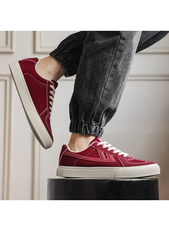 Pull Back Warrior Men's Canvas Sneakers Couple Style Casual Sports Shoes Wxym411 Wine Red Size 36 - Image 2