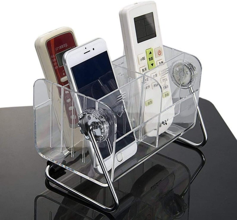 RABBONIX Multipurpose Acrylic Remote Control Holder Stand Organizer For Home & Office (18 * 12 * 11 Cm, Transparent, Stationery) - Image 5