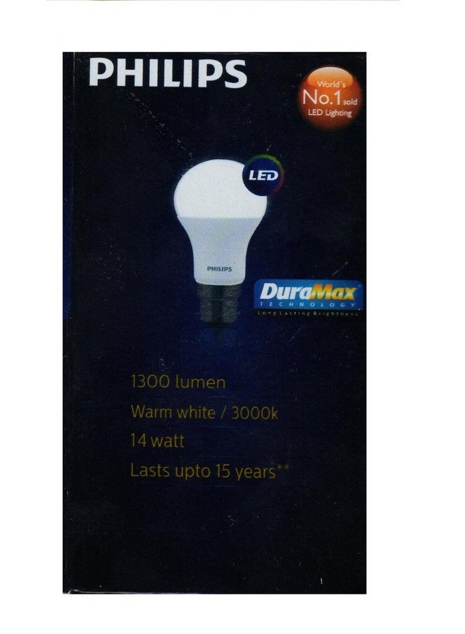 Philips A60 Stellar Bright 14W B22 LED Bulb 1260lm, Warm White, Pack of 2 - Image 4