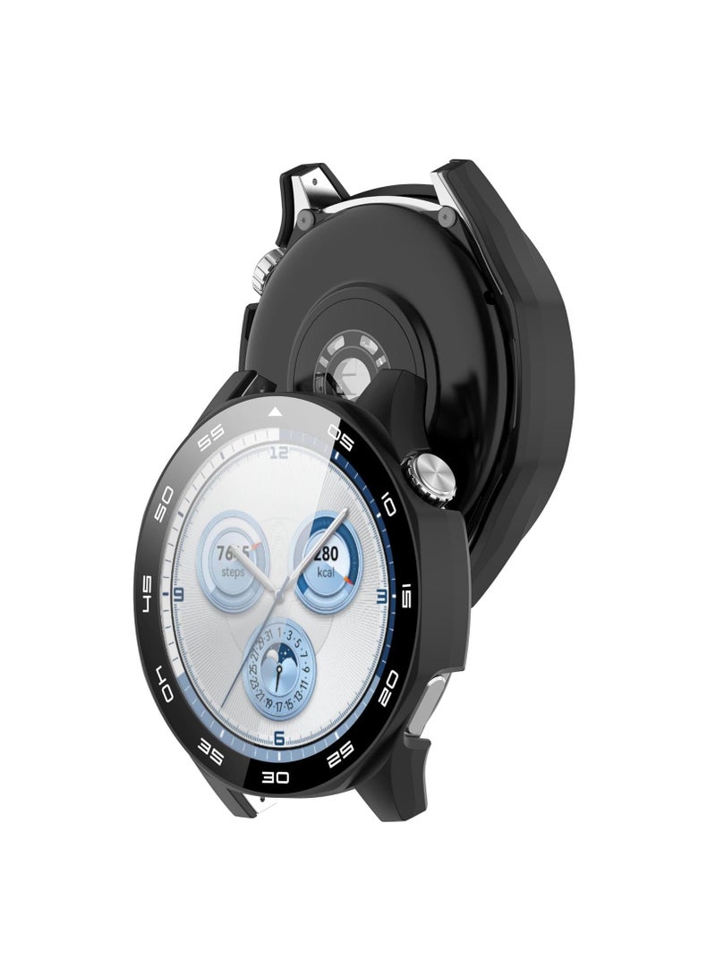 Full Coverage Case for Huawei Watch GT5(46MM),All-around Anti Scratch Shockproof Protective Hard PC Tempered Glass Compatible with Huawei Watch GT5 46 MM,Black  - Image 4