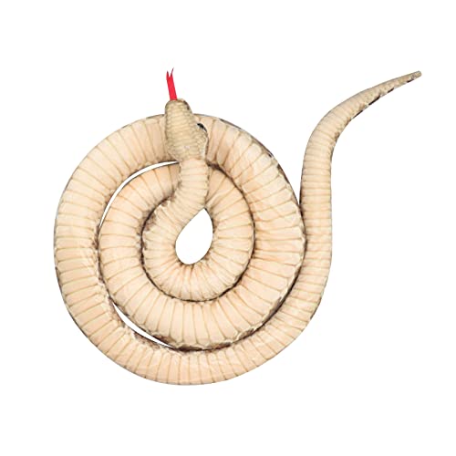 Clobeau 78 Inch Brown Speckled Snake Stuffed Animal, Lifelike Plush Snake Toy, Soft Stuffed Snakes Plush for Halloween Birthday Present Party Prank Prop, Stuff Reptile Animal Snakes Toys for Kids - Image 3