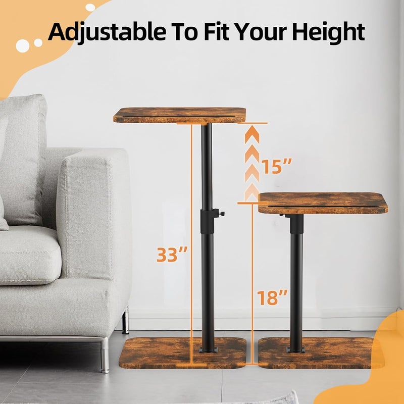 MOXYOY Side Table Adjustable Height, 360° Swivel, Modern Small Coffee C Shaped Side Table, Couch End Tables That Slide Under for Sofa/Bed/Bathtub, Rotating Top - Image 2
