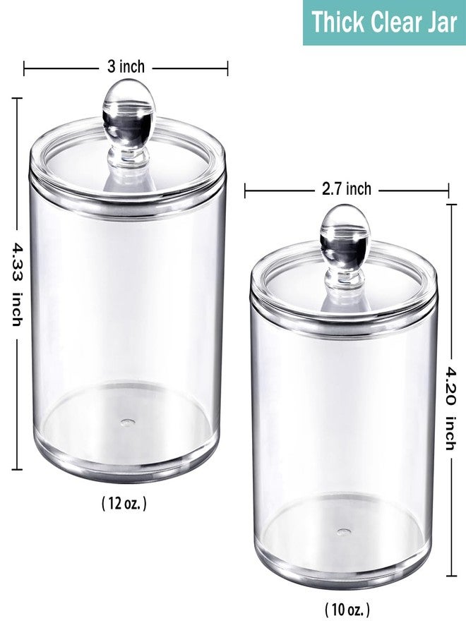 SheeChung 6 Pack Qtip Dispenser Apothecary Jars Bathroom with Labels - Qtip Holder Storage Canister Clear Plastic Acrylic Jar for Cotton Ball, Swab,Pads, Rounds,Floss Picks, Hair Clips (Clear) - Image 3