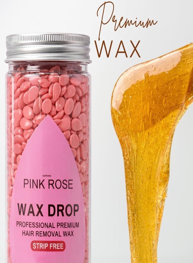 Sarbeau Bead Wax Drops for Hair Removal 300g | Professional Hard Wax Beans for Full Body, Bikini, Face & Underarms | Smooth Finish | Salon-Quality Bean Wax (Pink Rose) - Image 2