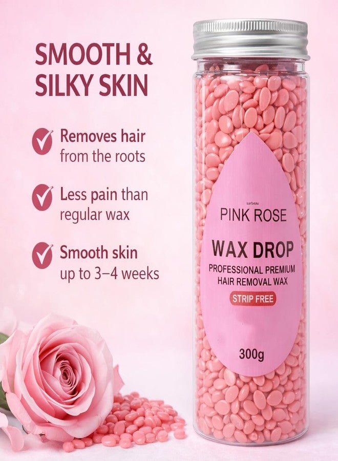 Sarbeau Bead Wax Drops for Hair Removal 300g | Professional Hard Wax Beans for Full Body, Bikini, Face & Underarms | Smooth Finish | Salon-Quality Bean Wax (Pink Rose) - Image 5