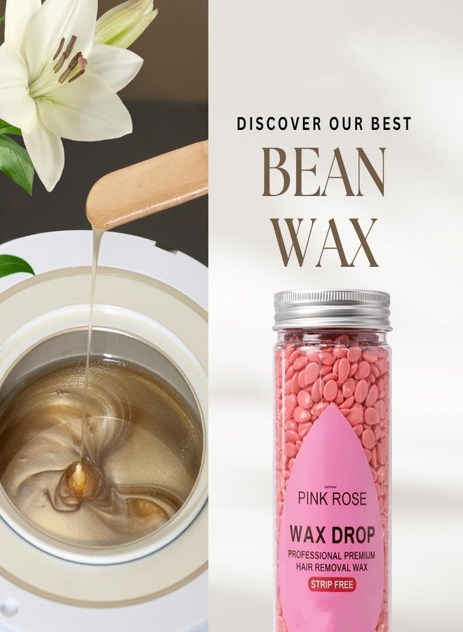 Sarbeau Bead Wax Drops for Hair Removal 300g | Professional Hard Wax Beans for Full Body, Bikini, Face & Underarms | Smooth Finish | Salon-Quality Bean Wax (Pink Rose) - Image 4