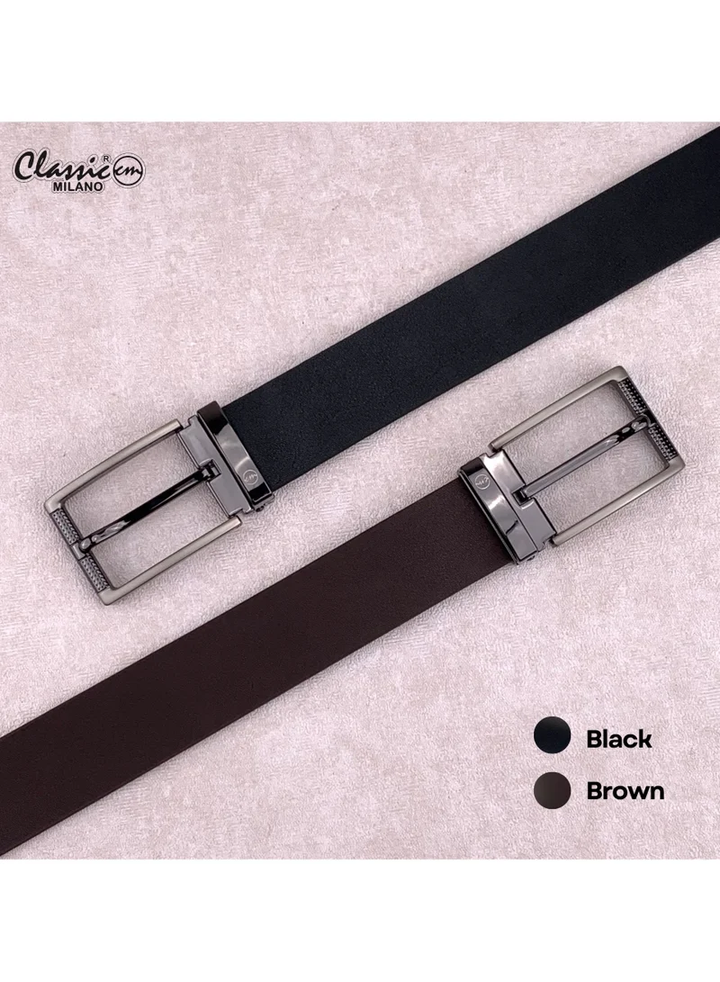 Classic Milano Brown (ZT9306) Classic Milano Genuine Leather Belt for Men – Black Formal Men's Belt – Men Belts for Office & Business Wear – Mens Belt Leather with Gift Box for Men | Best Price UAE