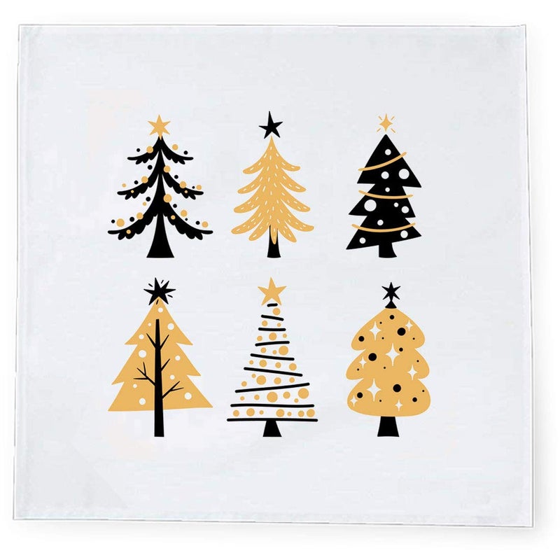 Khakee 6 Pcs Christmas Theme Tafta Silk Table Napkins 10x 10 for Xmas Decoration Christmas OrnamentsChristmas Gift npxmas37P - Image 2