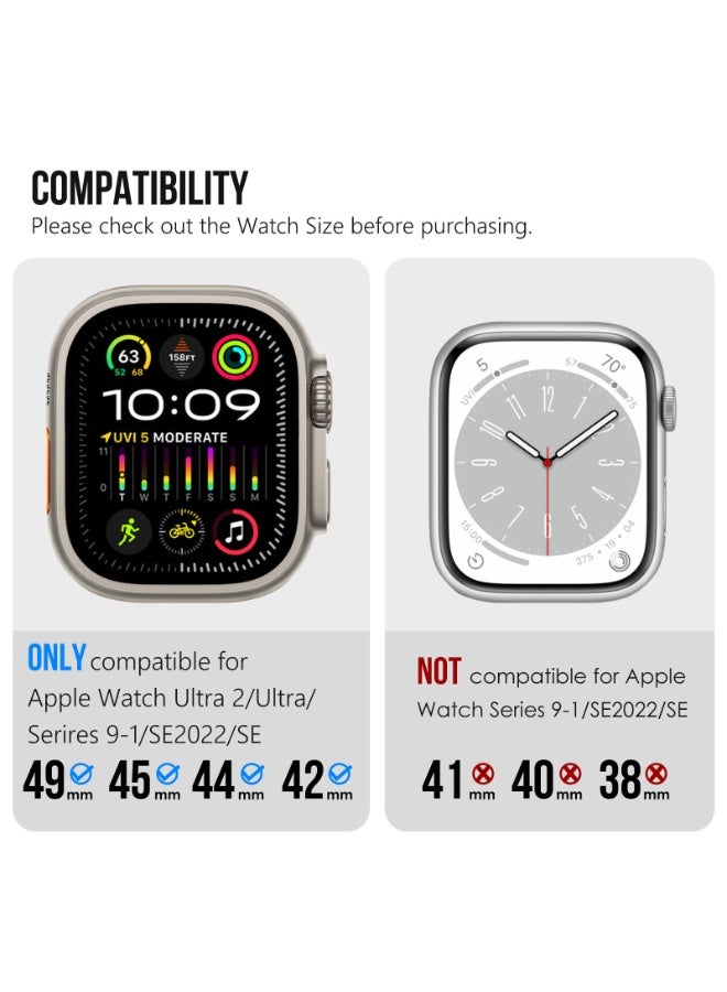 O Ozone (Pack of 2) O Ozone Sports Liquid Silicone Rubber Band with Stainless Steel Adapter for Apple Watch Ultra 1/2 49mm 45mm 44mm 42mm Men, Durable Armor Designed Strap for iWatch Series SE 9 8 7 6 5 4 3- Beige/Green - Image 5