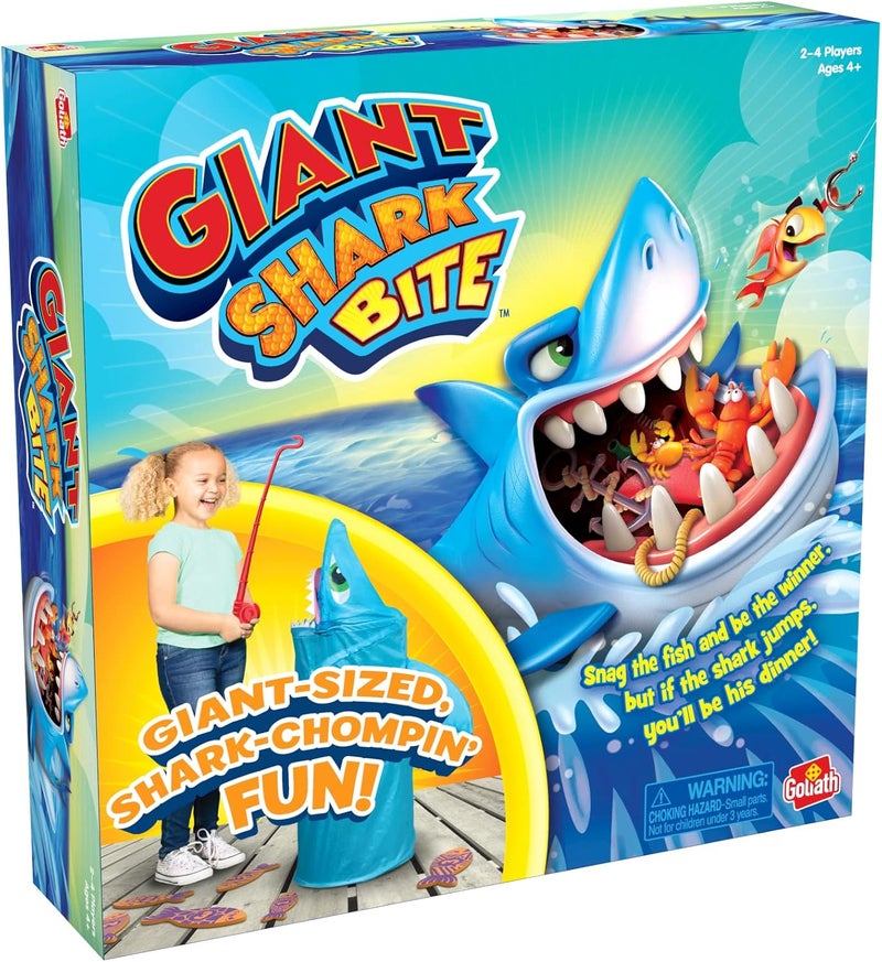 Goliath Pressman Goliath Giant Shark Bite Game  Snag Fish from Shark Before He Jumps Up  Jumps Nearly 3 Feet  Ages 4 and Up 24 Players Blue Light Small - Image 4