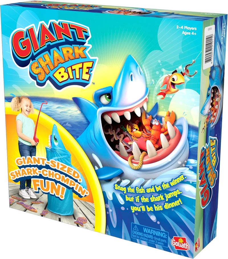 Goliath Pressman Goliath Giant Shark Bite Game  Snag Fish from Shark Before He Jumps Up  Jumps Nearly 3 Feet  Ages 4 and Up 24 Players Blue Light Small - Image 5