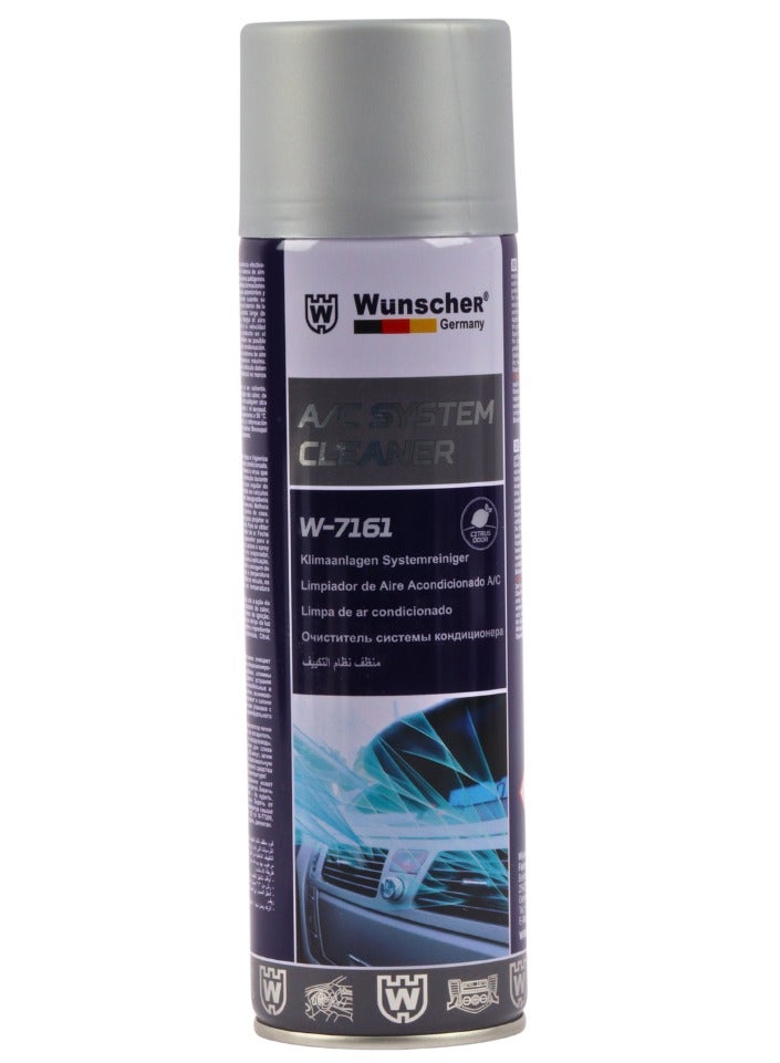 Wunscher AC System Cleaner Spray W-7161 – Car Air Conditioner Disinfectant & Odor Remover – Universal Fit 500 ml - Image 1