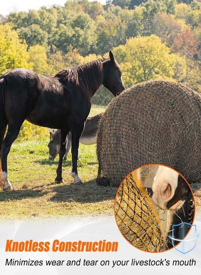 MQLPXI 6x6Ft Round Bale Hay Net, Knotless Slow Feeder Hay Net Fits Round Bales 4x4 5x5 6x6ft and Square Bales 3x3x8 4x4x8 5x5x8ft for Horses Cattle Sheep with 1.75in Holes - Image 4