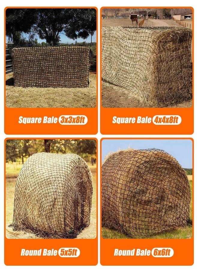 MQLPXI 6x6Ft Round Bale Hay Net, Knotless Slow Feeder Hay Net Fits Round Bales 4x4 5x5 6x6ft and Square Bales 3x3x8 4x4x8 5x5x8ft for Horses Cattle Sheep with 1.75in Holes - Image 3
