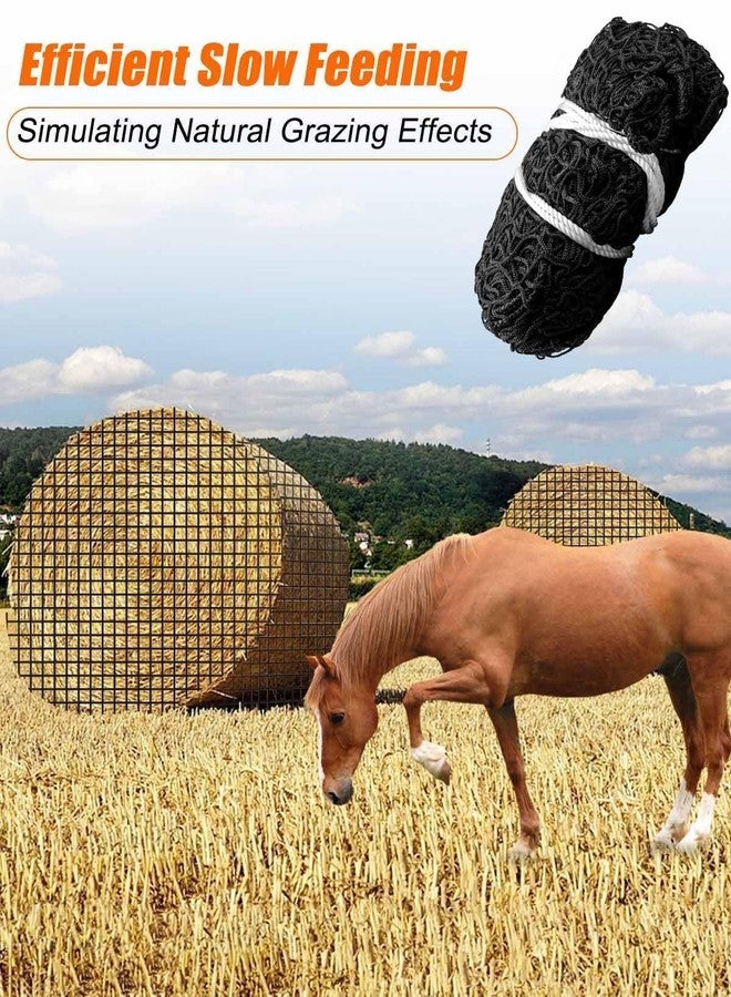 MQLPXI 6x6Ft Round Bale Hay Net, Knotless Slow Feeder Hay Net Fits Round Bales 4x4 5x5 6x6ft and Square Bales 3x3x8 4x4x8 5x5x8ft for Horses Cattle Sheep with 1.75in Holes - Image 2