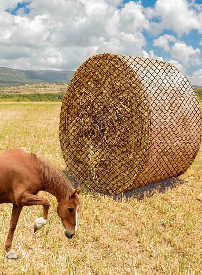 MQLPXI 6x6Ft Round Bale Hay Net, Knotless Slow Feeder Hay Net Fits Round Bales 4x4 5x5 6x6ft and Square Bales 3x3x8 4x4x8 5x5x8ft for Horses Cattle Sheep with 1.75in Holes - Image 1