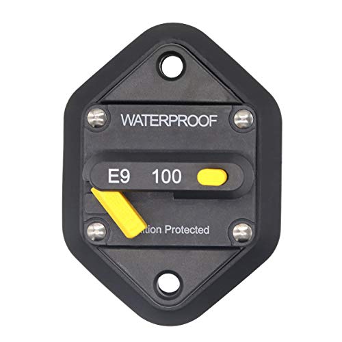 T Tocas HiAmp 100 Amp Circuit Breaker with Manual Reset for Car Audio RV Truck Boat Marine DC 12V 48V Waterproof IP67 Protection 100A Panel Mount - Image 1