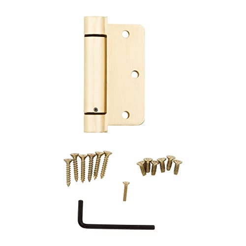 National Hardware NationalHardware N185-199 V521 3-1/2 Inch Commercial Brass Adjustable Full Mortise Spring Hinge - Image 2