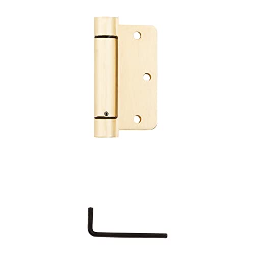 National Hardware NationalHardware N185-199 V521 3-1/2 Inch Commercial Brass Adjustable Full Mortise Spring Hinge - Image 3