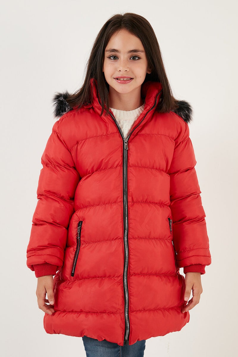 Lela Plush Lined Removable Hooded Water Resistant Coat Girls' Coat 5761910  - Image 1