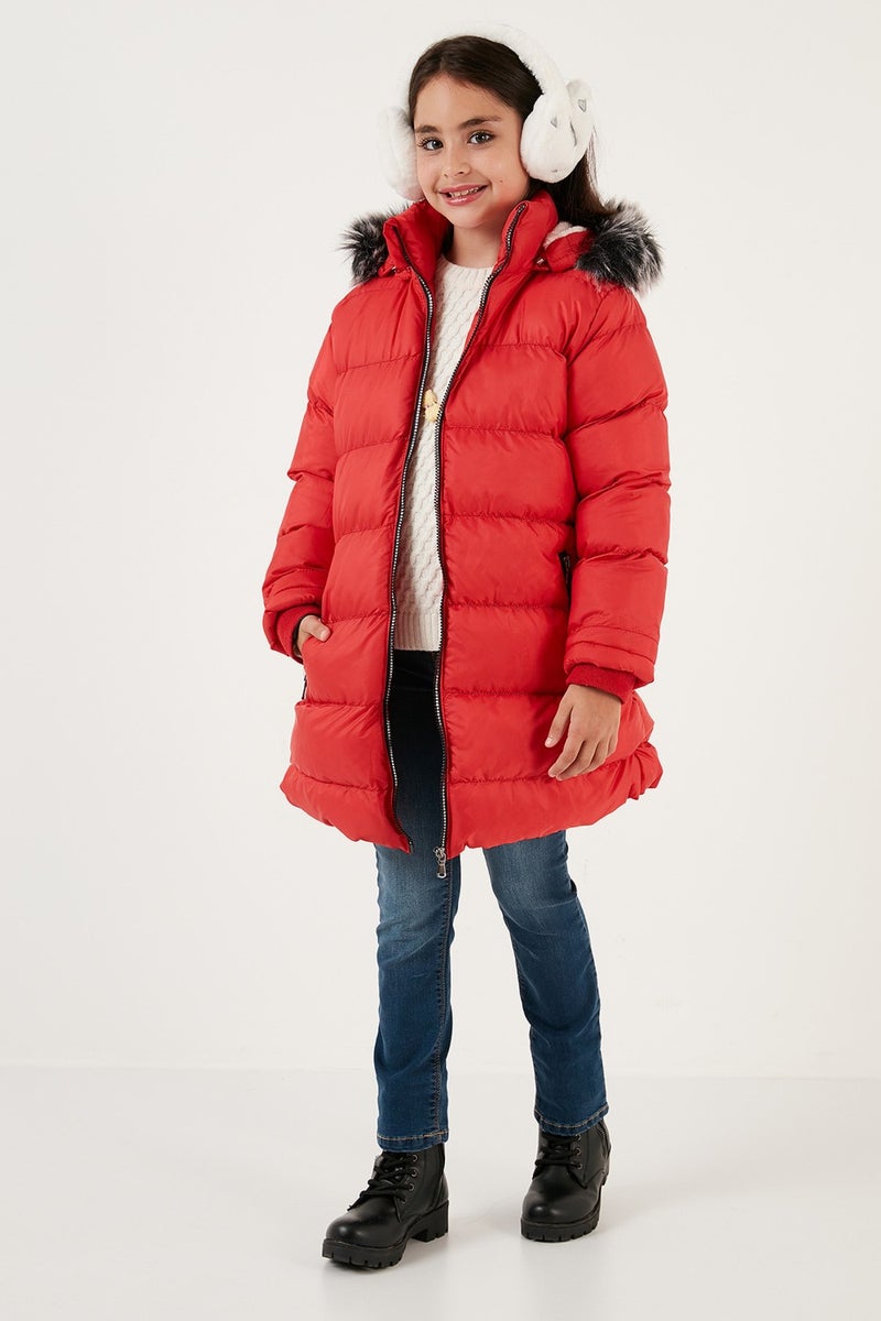 Lela Plush Lined Removable Hooded Water Resistant Coat Girls' Coat 5761910  - Image 2