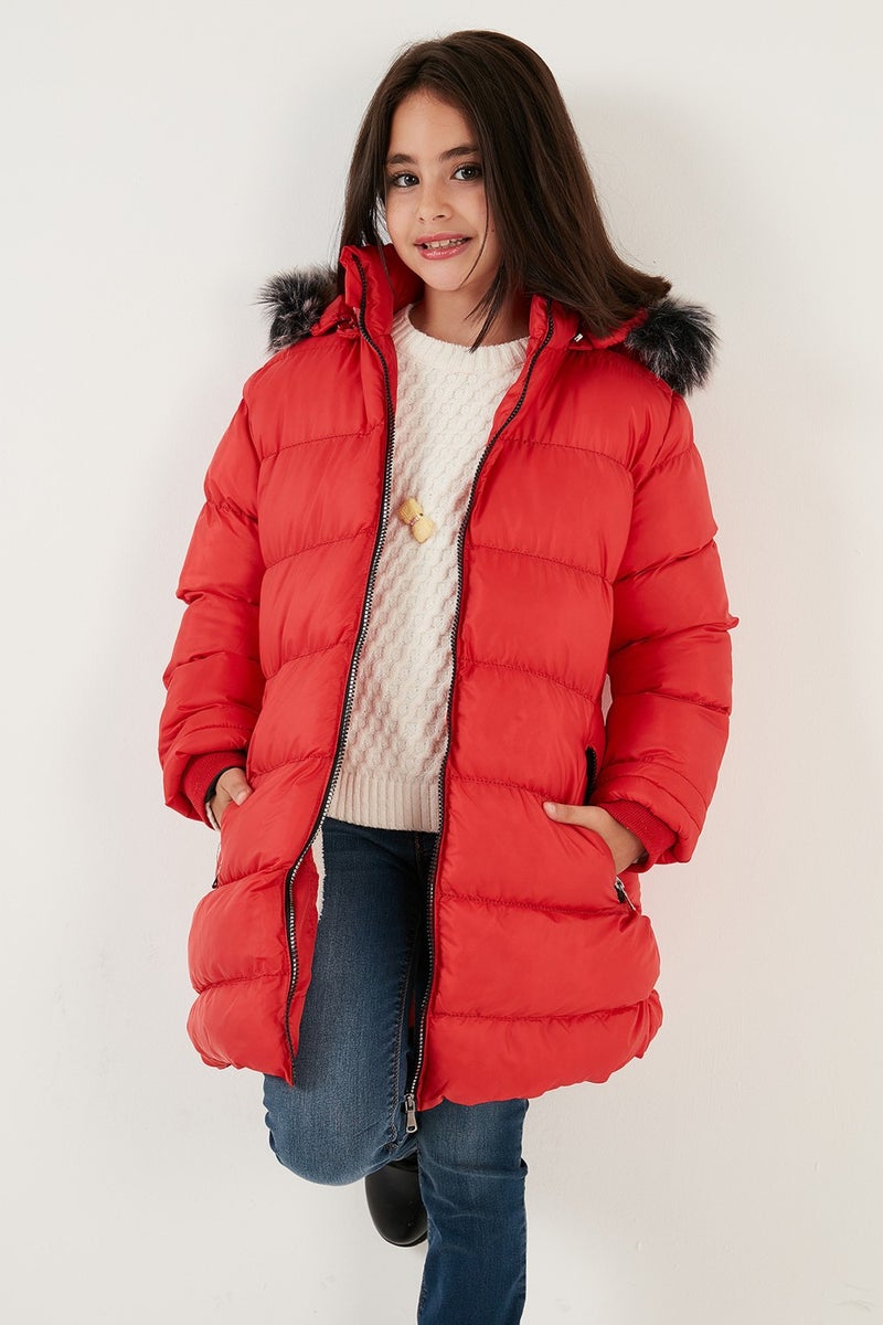 Lela Plush Lined Removable Hooded Water Resistant Coat Girls' Coat 5761910  - Image 3