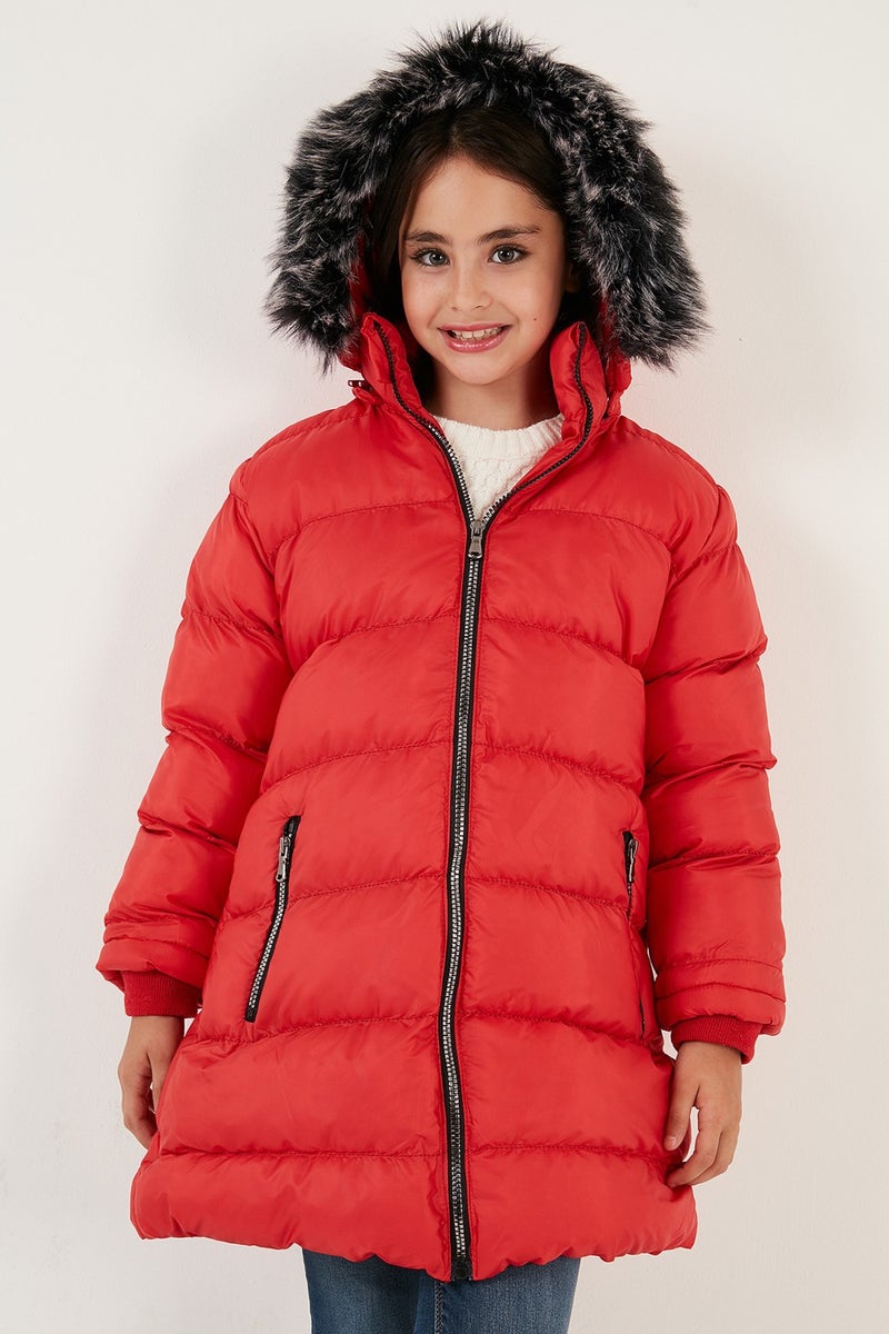 Lela Plush Lined Removable Hooded Water Resistant Coat Girls' Coat 5761910  - Image 4