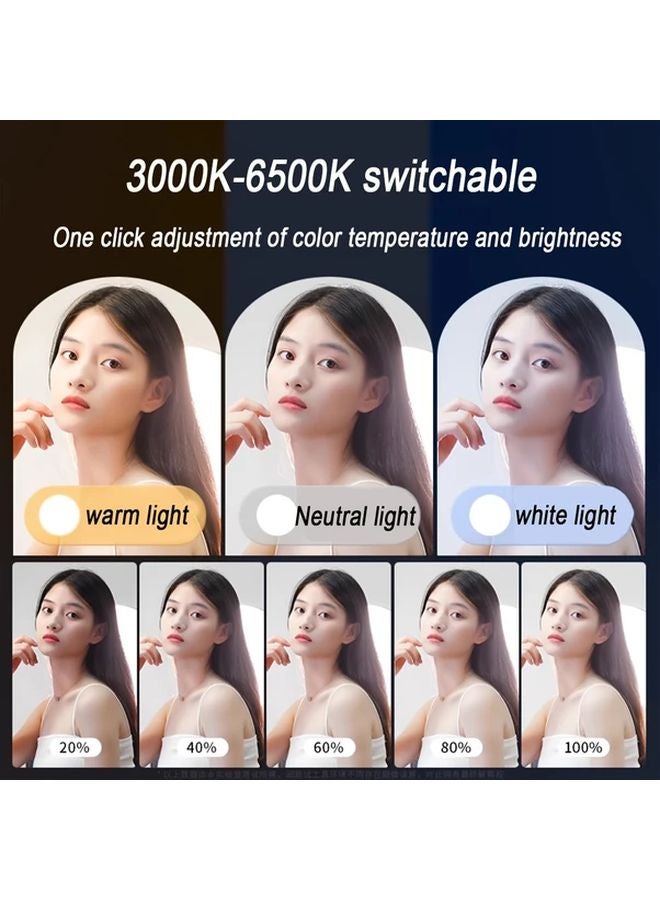 ضوء حلقي محمول مع شحن عبر USB وبطارية مدمجة وسطوع قابل للتعديل في درجة حرارة اللون - Image 5