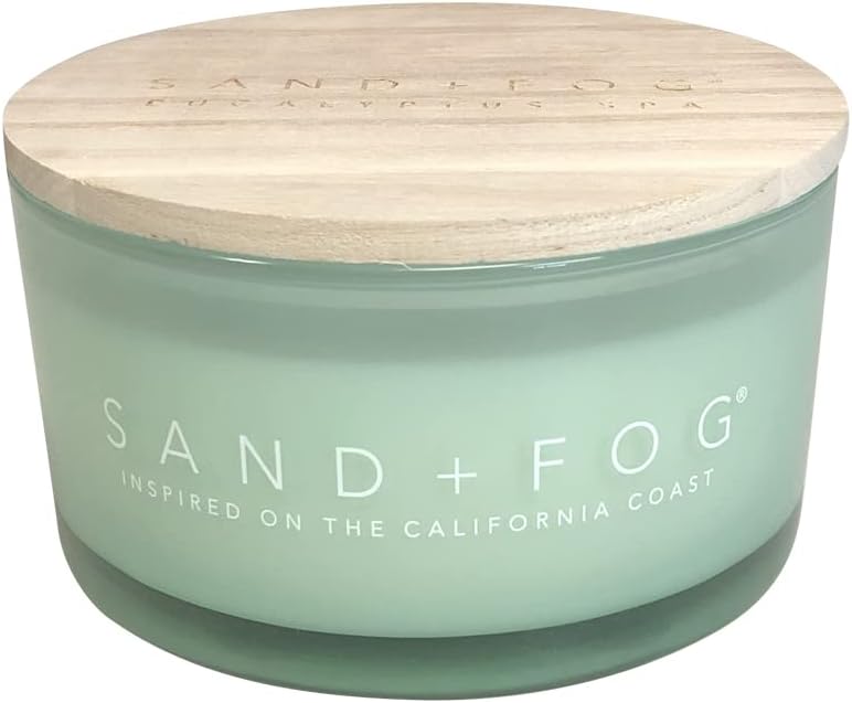 Sand + Fog Scented Candle - Eucalyptus Spa - Additional Scents and Sizes – 100% Cotton Lead-Free Wick - Luxury Air Freshening Jar Candles - Perfect Home Décor for Your Cocktail Table – 23 oz - Image 1