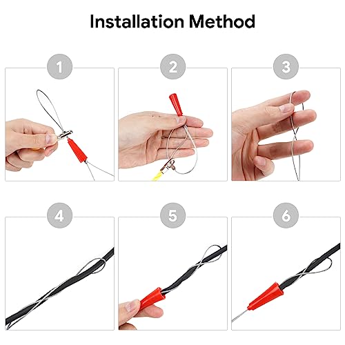 DEPSTECH Fish Tape Wire Puller Through Wall Wire Threader OD 6mm Plus Fish Cable Fastener with Steel Rope Puller Borescope Helper Through Wall 50-Foot (15M) - Image 5