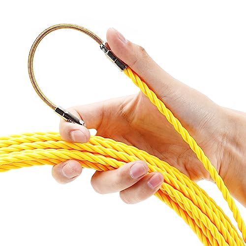 DEPSTECH Fish Tape Wire Puller Through Wall Wire Threader OD 6mm Plus Fish Cable Fastener with Steel Rope Puller Borescope Helper Through Wall 50-Foot (15M) - Image 2