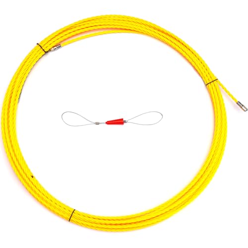 DEPSTECH Fish Tape Wire Puller Through Wall Wire Threader OD 6mm Plus Fish Cable Fastener with Steel Rope Puller Borescope Helper Through Wall 50-Foot (15M) - Image 1