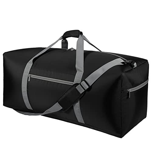 iFARADAY Foldable Duffel Bag 30 inch 75L Large Lightweight Luggage for Travel Camping Storage-Black - Image 1