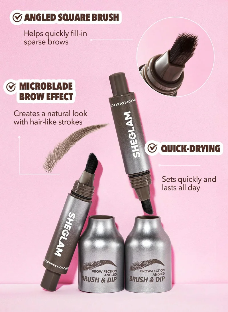 SHEGLAM SG SHEGLAM Brow-Fection Angled Brush & Dip-Espresso