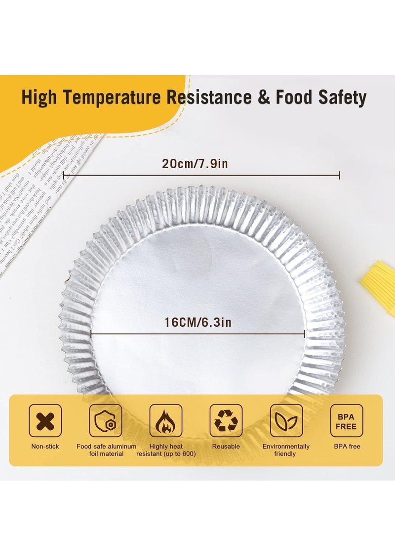 Generic Air Fryer Liners, Air Fryer Parchment Paper Liner, Reusable Oil-Proof Water-Proof Non-Stick Parchment Paper Liners and Aluminium Foil, for Ninja and for Tower Cosori 7.9 Inch  - Image 5