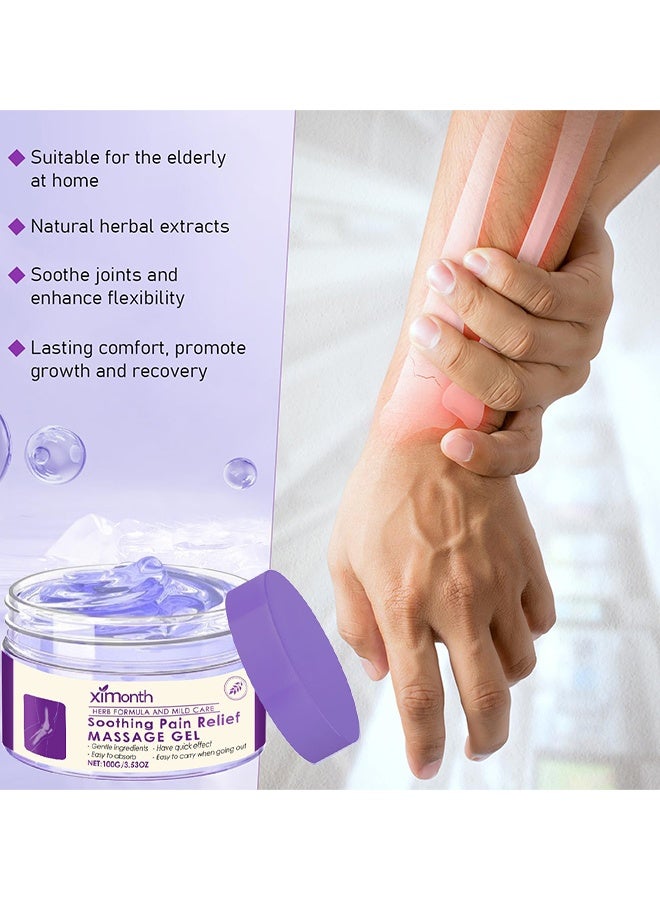 ximonth Soothing Pain Relief Massage Gel, Joint Pain Gel Purple Gel, Purple Joint Repair Cream, Natural Blend Of PurpleGel, Soothes The Whole Body, Soothes Knees, Lumbar Spine, Neck, Hands And Feet, 100ML - Image 2